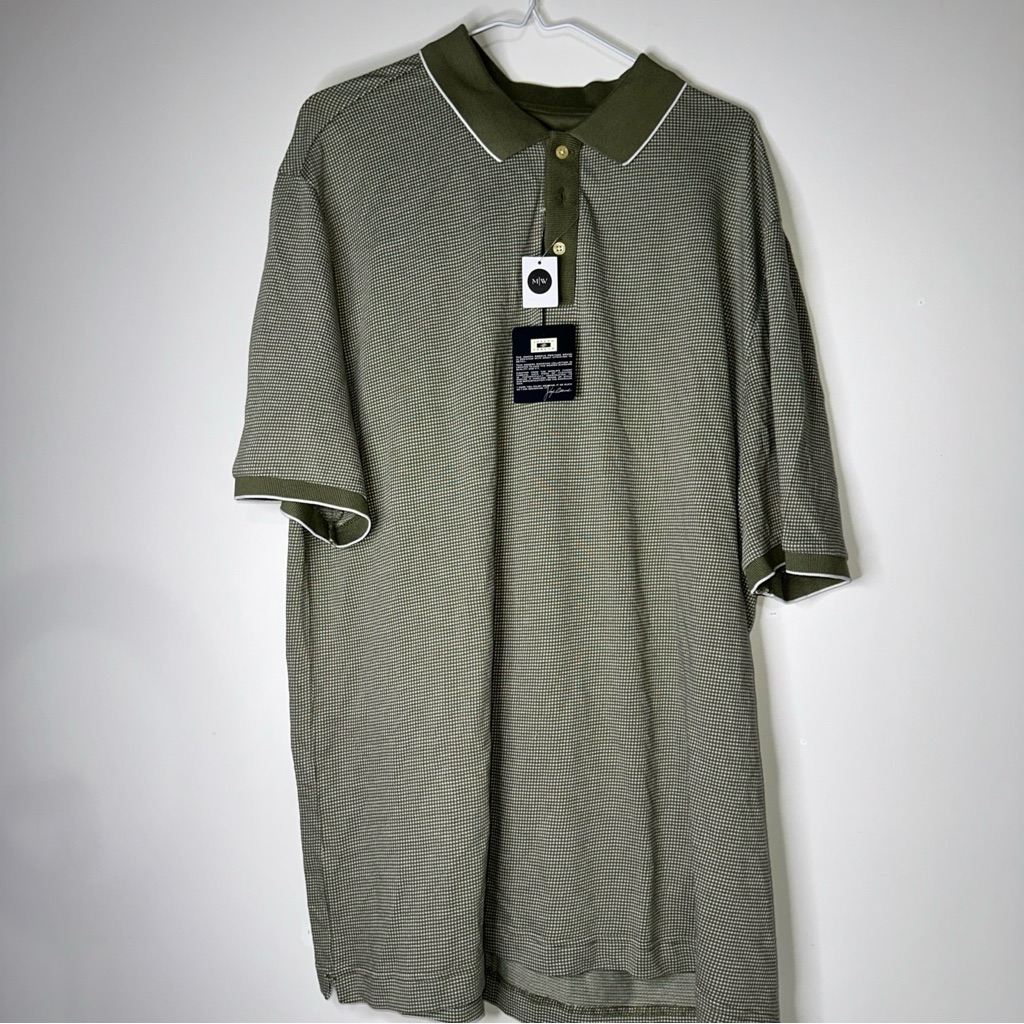 Joseph Abboud Olive Green Polo With Contrast Trim